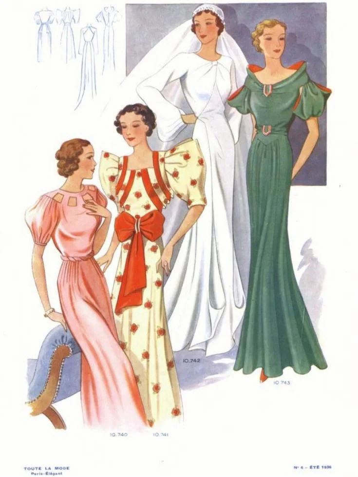 浪漫的1930年代｜Vintage时装画欣赏