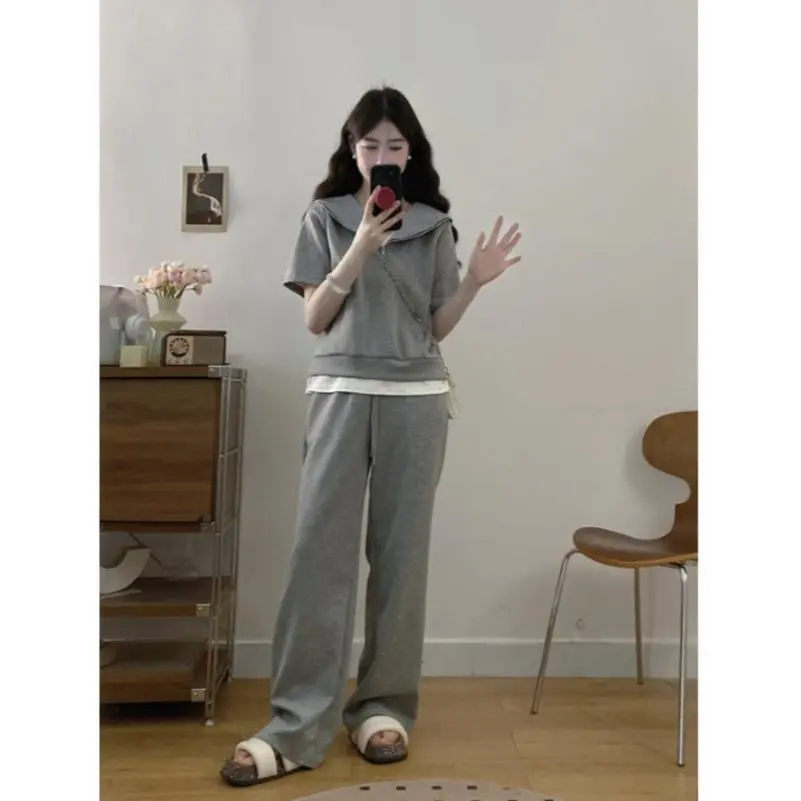 大码微胖休闲套装女2025新款夏季短袖上