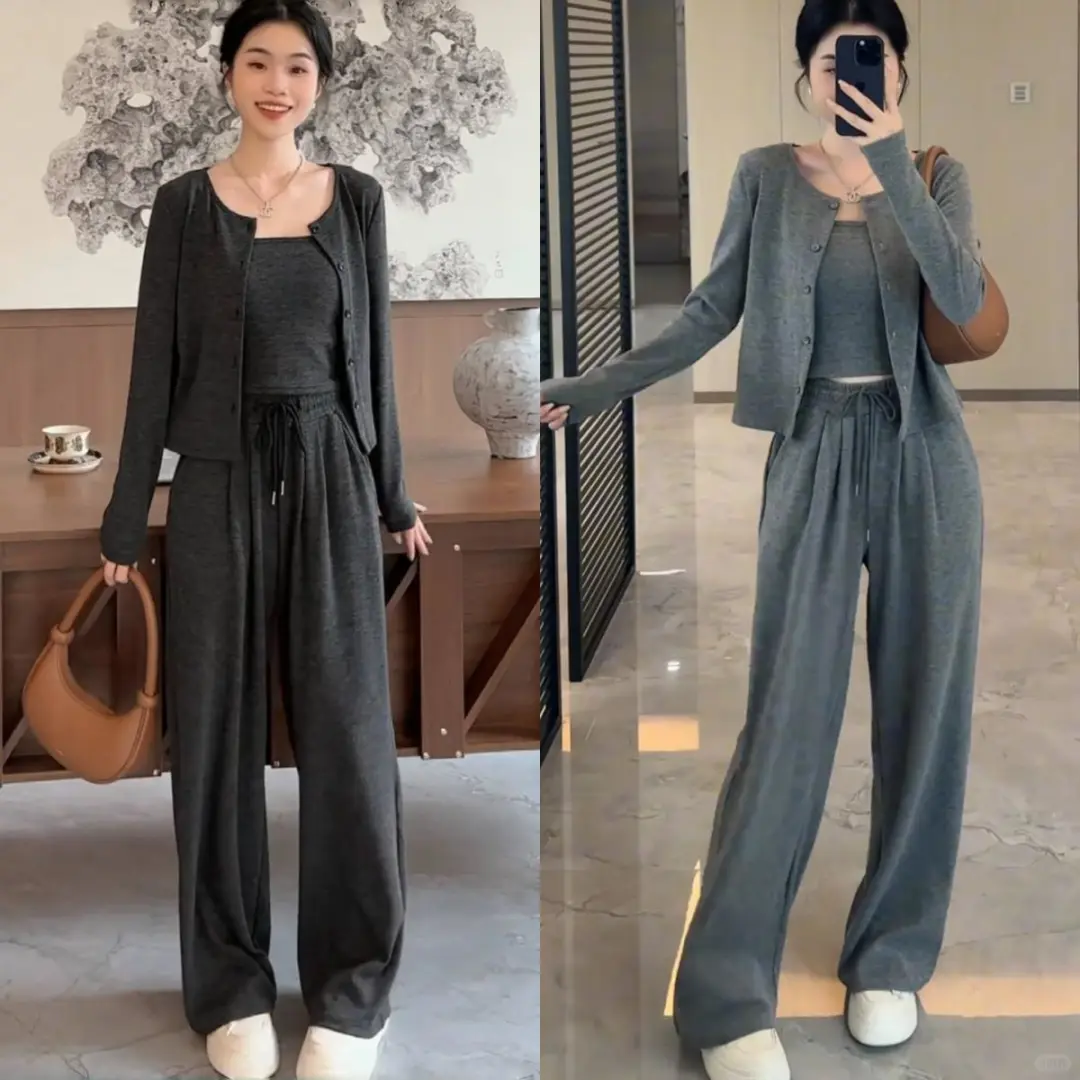 慵懒松弛感运动休闲套装女秋季2024新款
