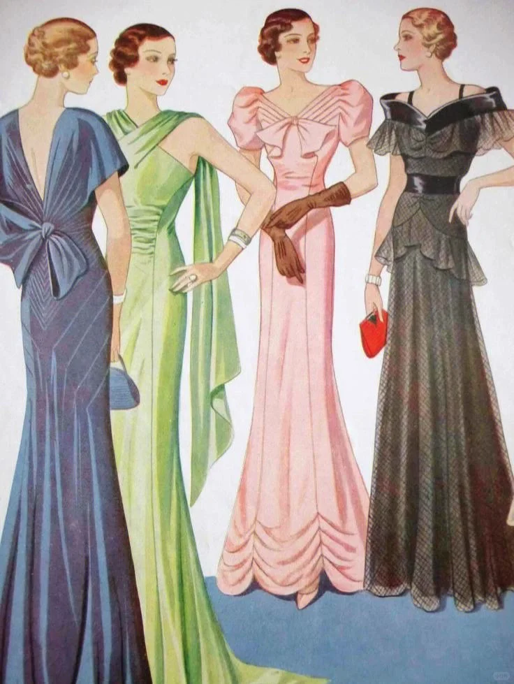 浪漫的1930年代｜Vintage时装画欣赏