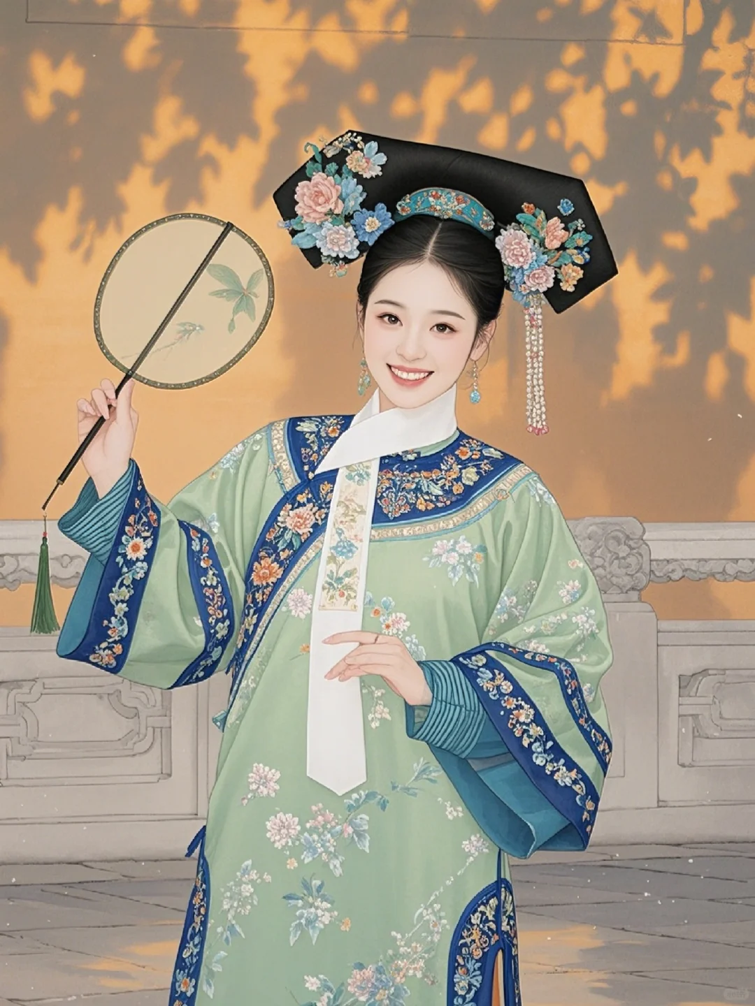 甄嬛传御园逢淳儿 扇舞花映笑嫣然