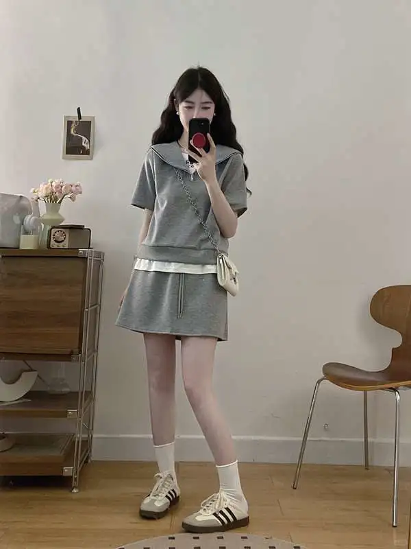 大码微胖休闲套装女2025新款夏季短袖上
