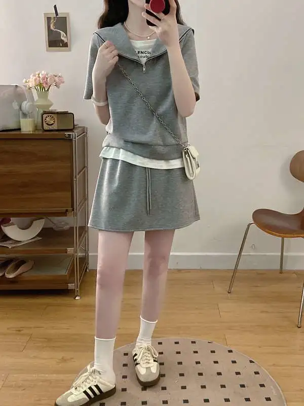 大码微胖休闲套装女2025新款夏季短袖上