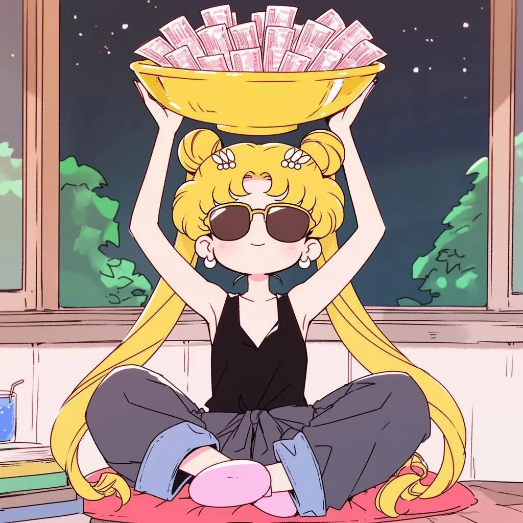 美女请发财！