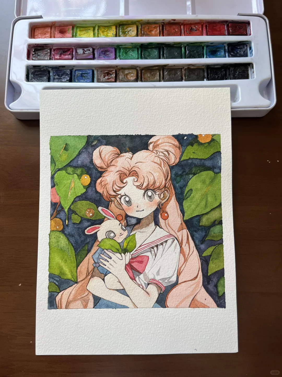 水彩画｜周末画美少女、大家周末在干啥呢？