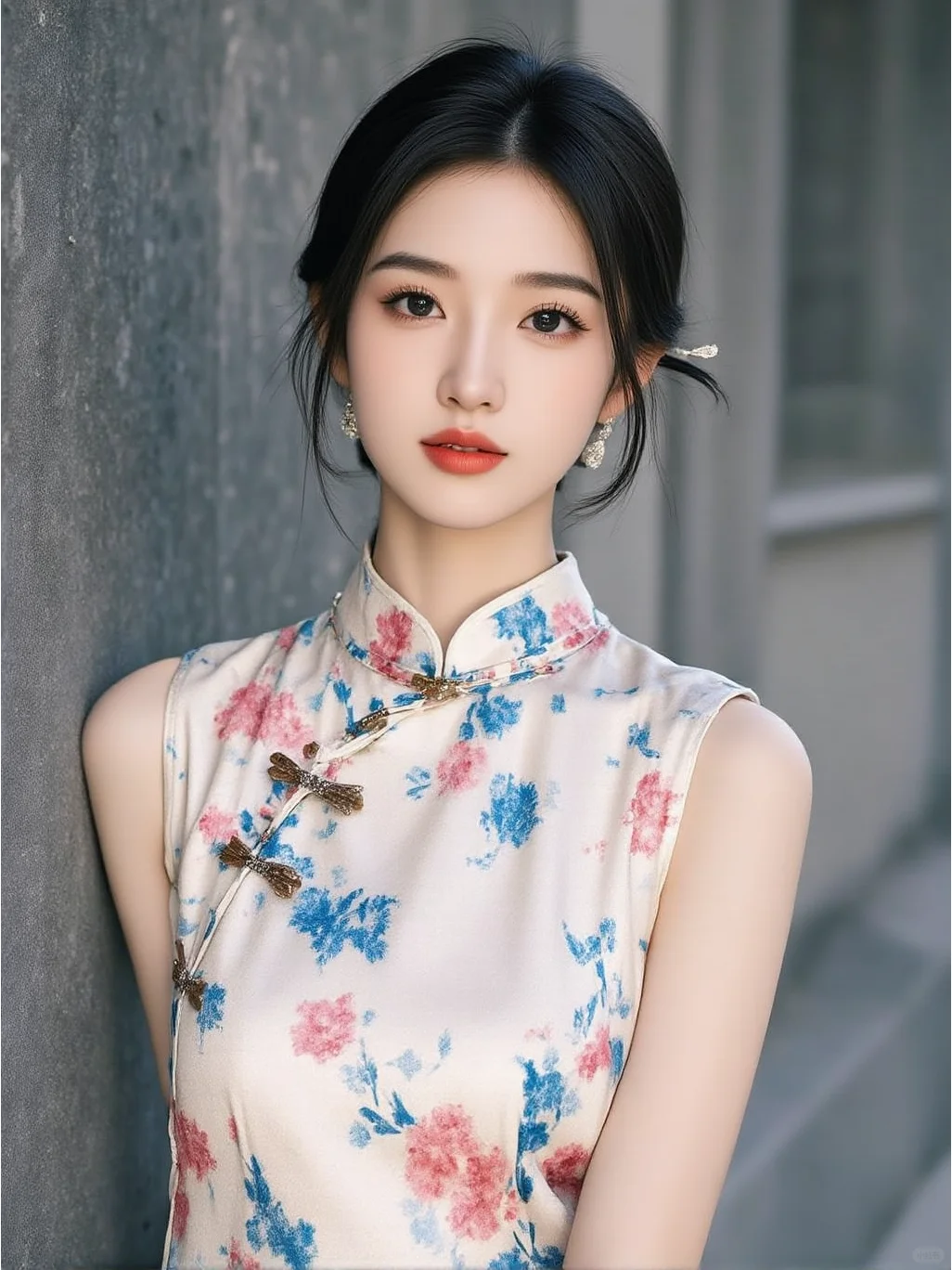 画服饰 | 旗袍（cheongsam） | 白蓝印花