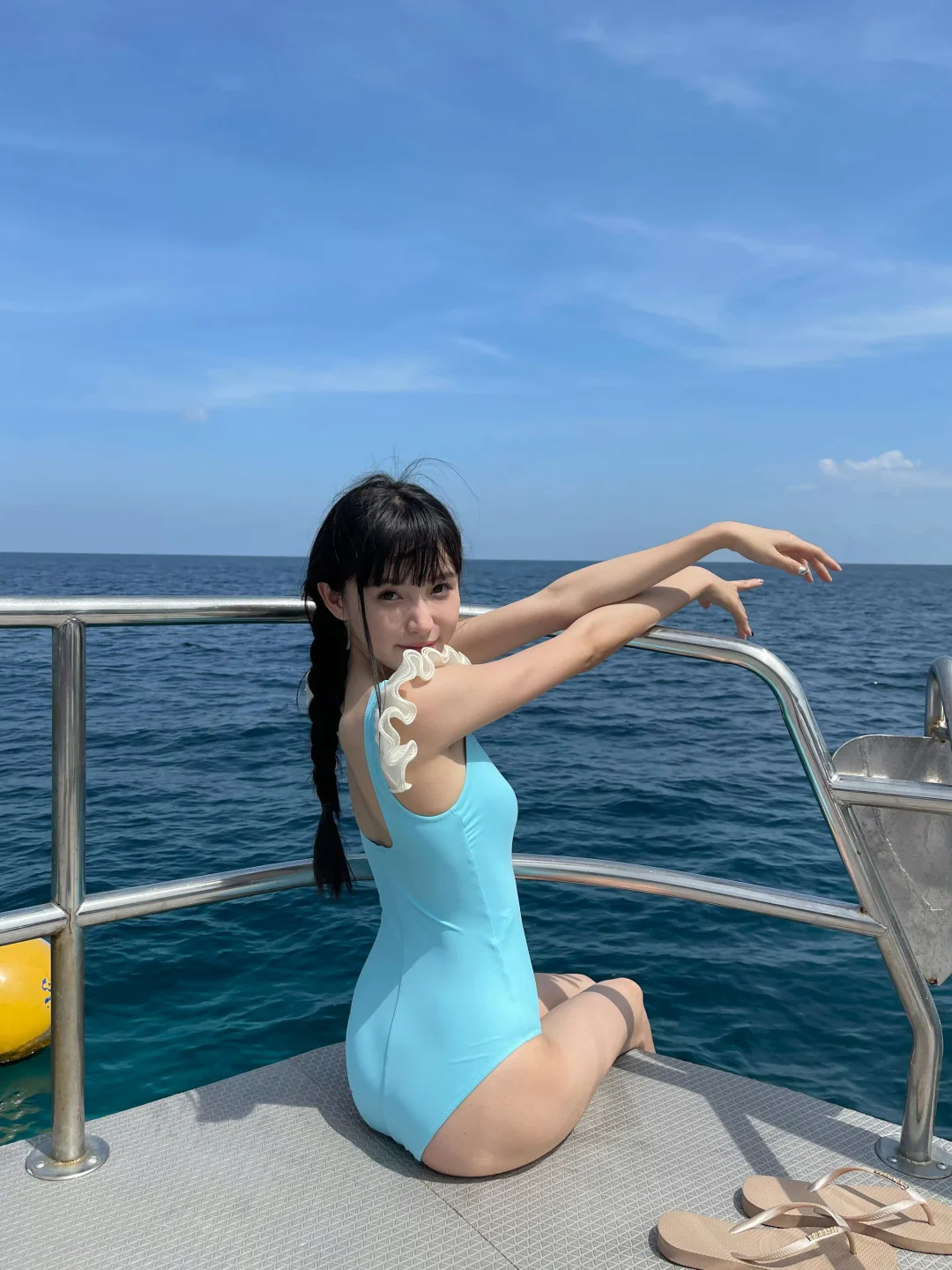 🌊【林小宅湖蓝色连体泳装】🌊