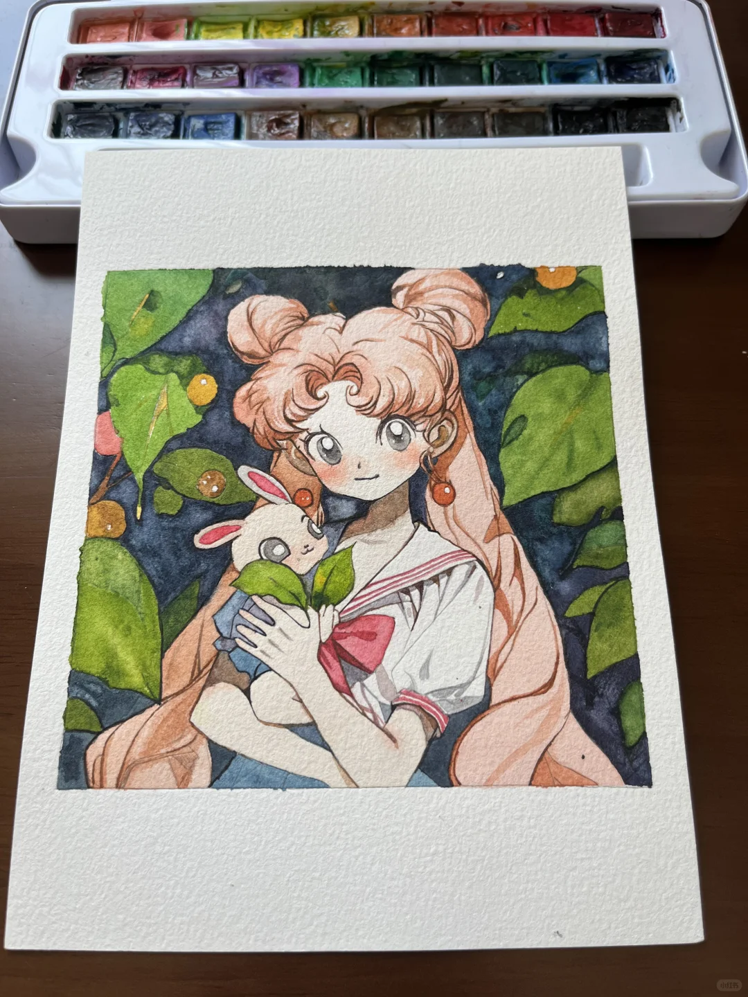 水彩画｜周末画美少女、大家周末在干啥呢？