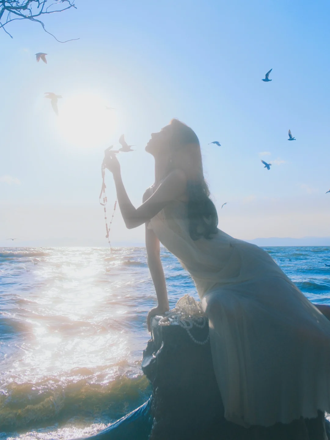 等月亮碎成海 我在心脏汛期等你｜海边拍照