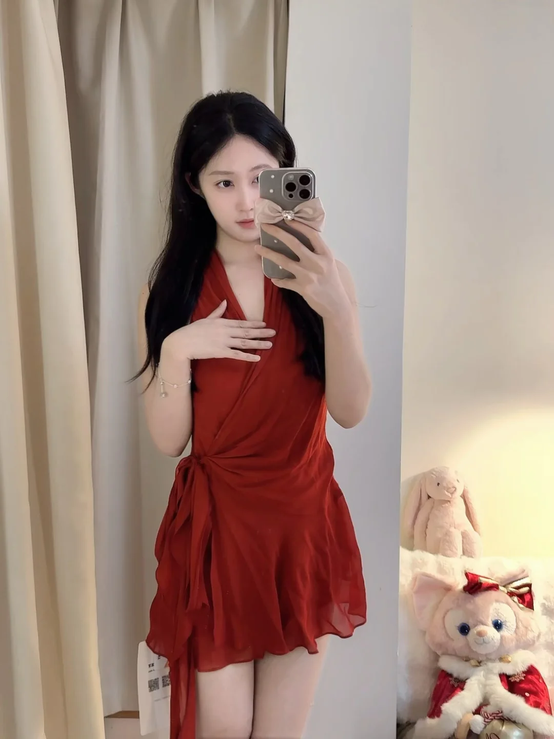 jill大姐姐 风情红裙子