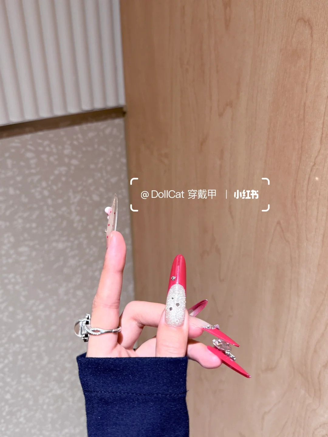 甜辣美甲👄｜玫红法式波点·猫眼又辣又嗲！！