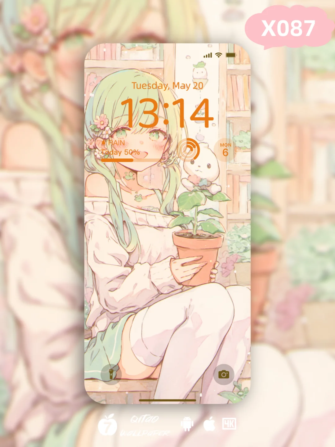 手机壁纸 | 春日治愈少女