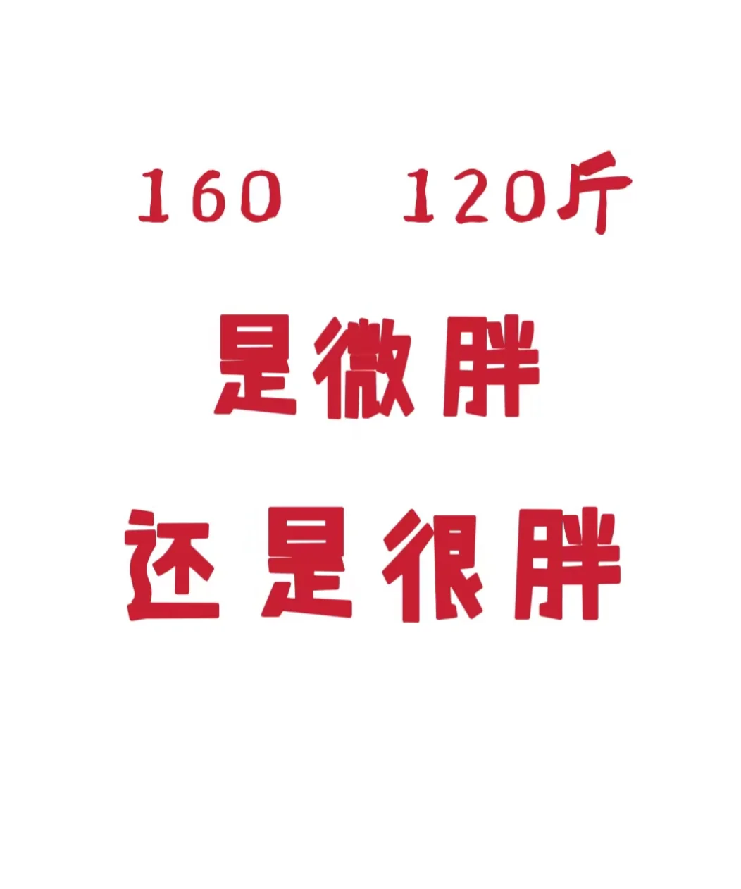 160/120斤是胖还是微胖 ？