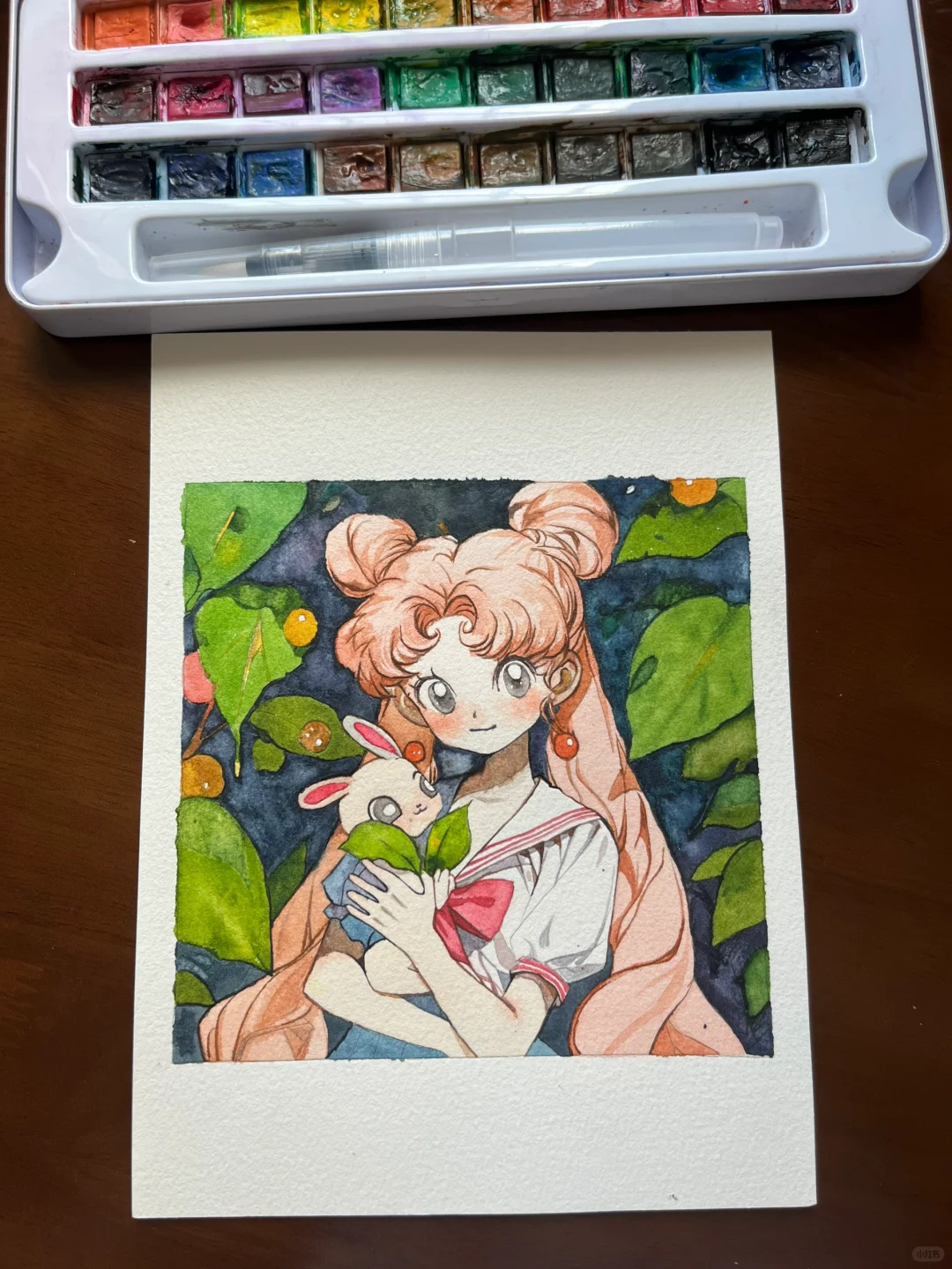 水彩画｜周末画美少女、大家周末在干啥呢？