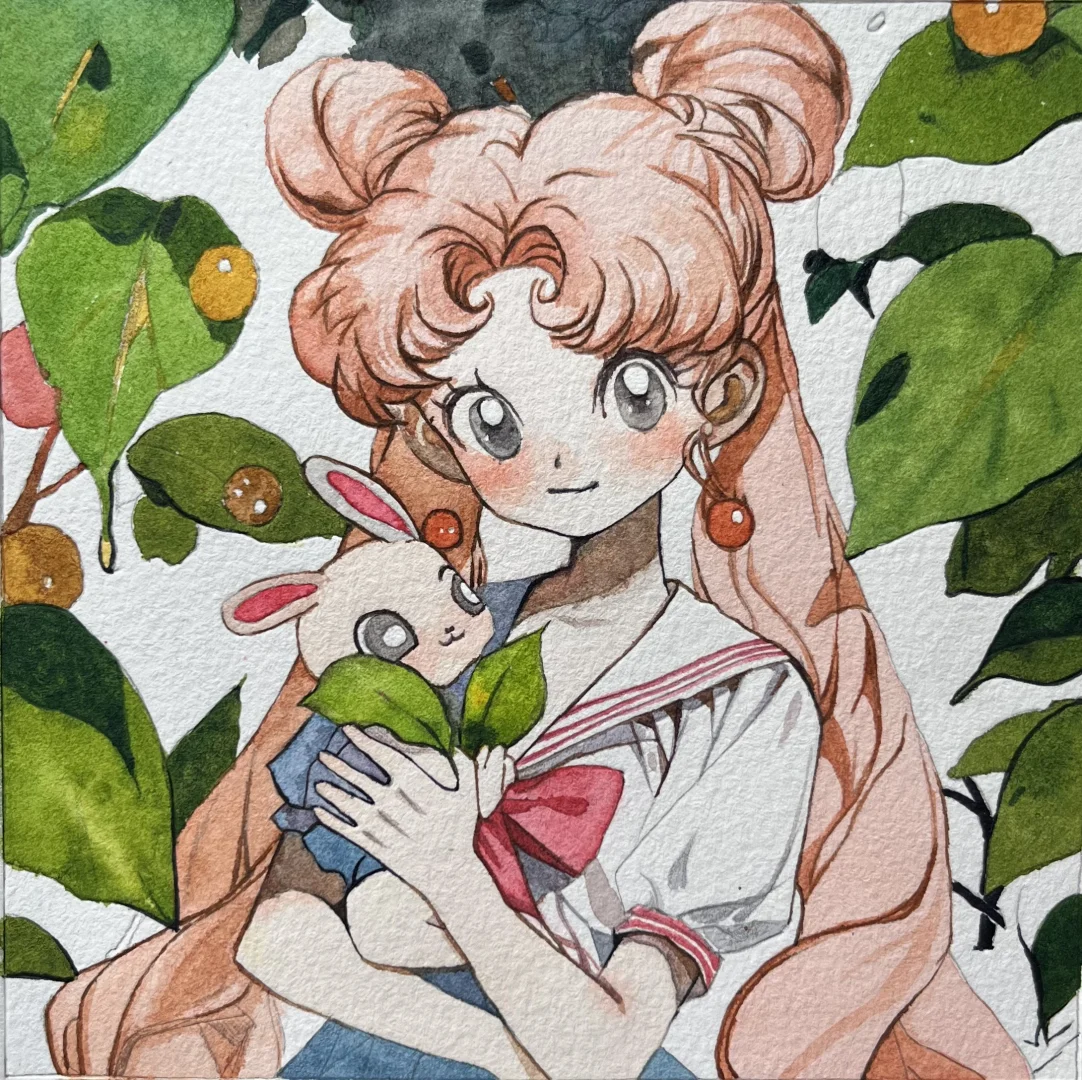 水彩画｜周末画美少女、大家周末在干啥呢？