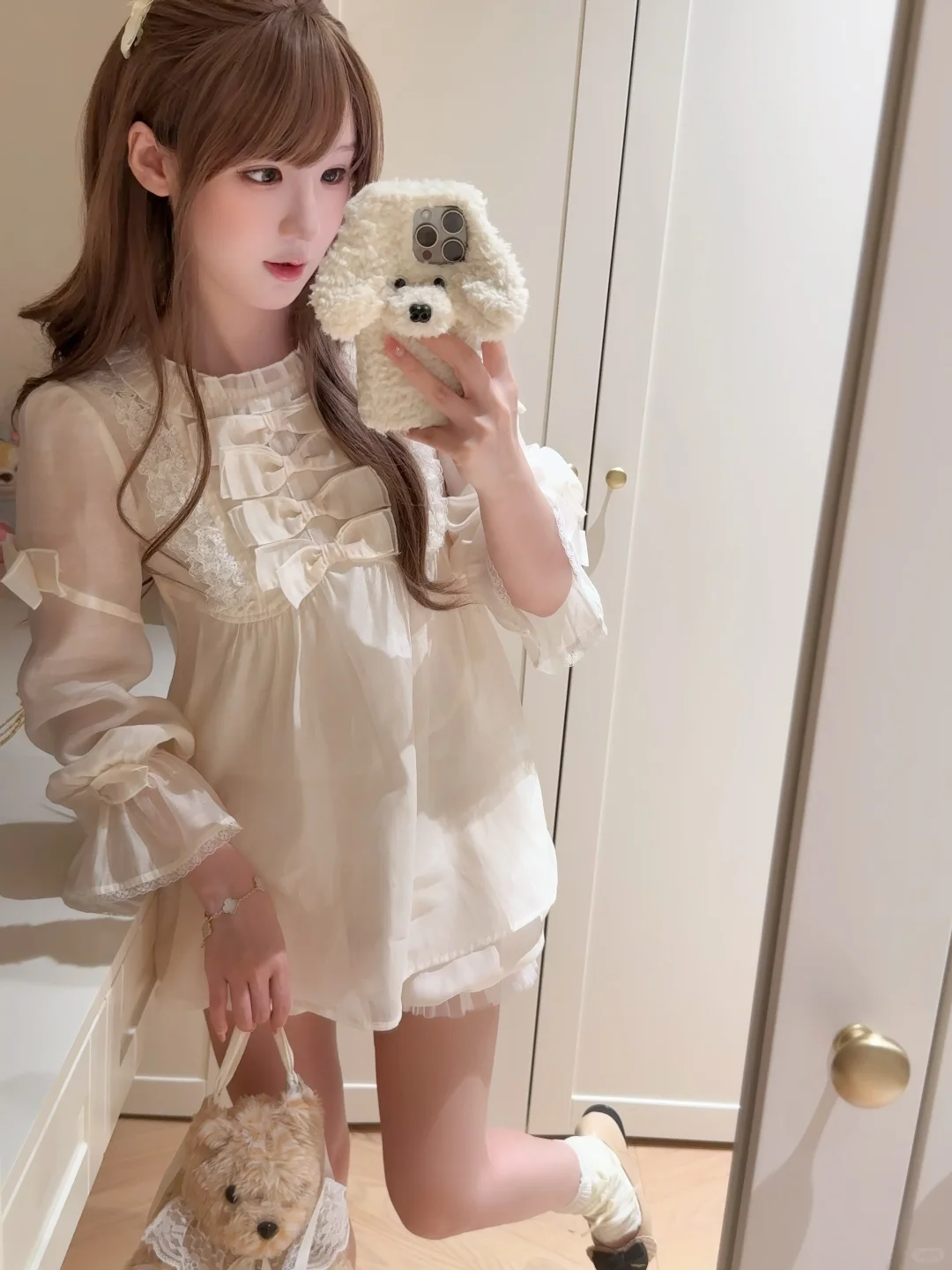 古早甜妹 配花苞裤简直是洋娃娃