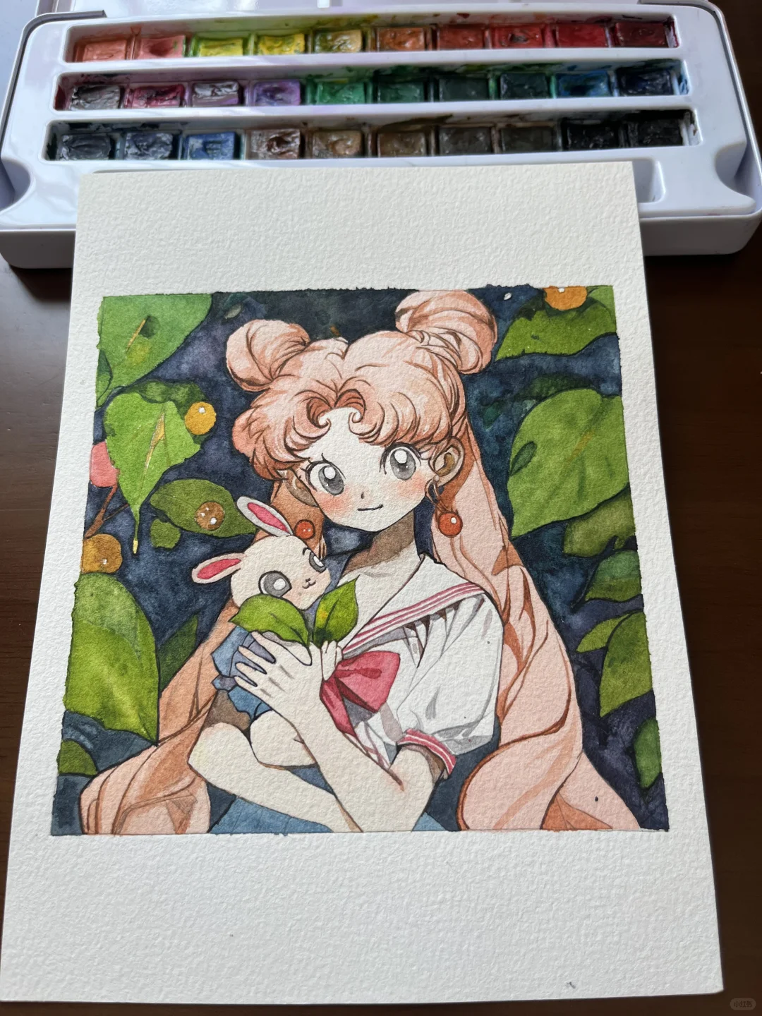 水彩画｜周末画美少女、大家周末在干啥呢？