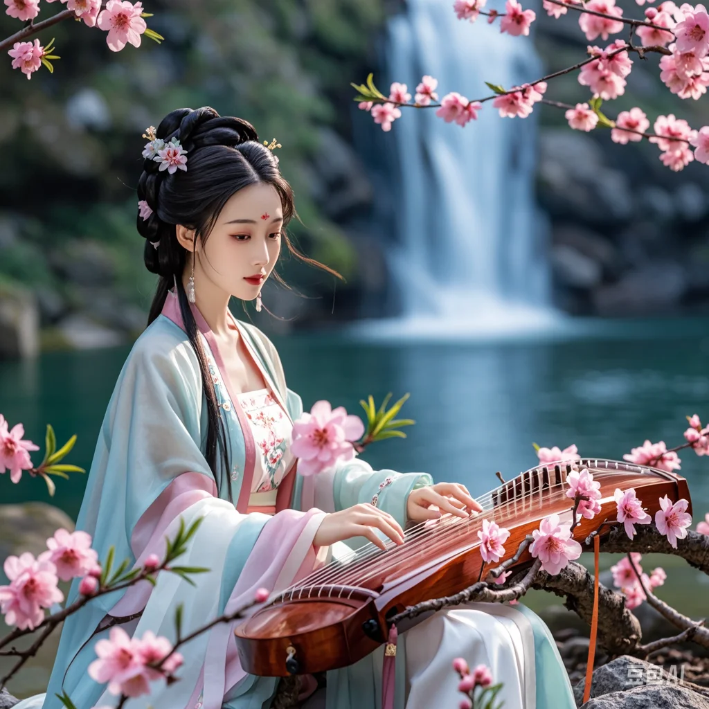 轻弹七音惹人醉，琴音幽幽入耳深