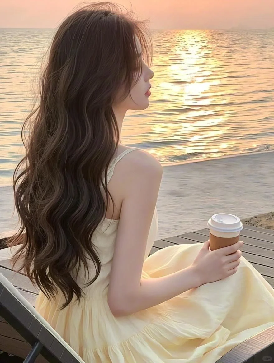WeChat女生头像，她在看海，谁在看她？