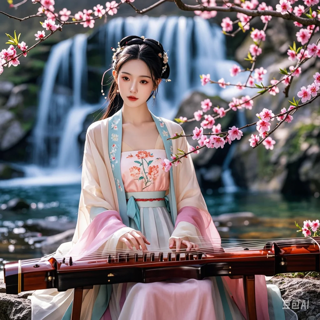 轻弹七音惹人醉，琴音幽幽入耳深