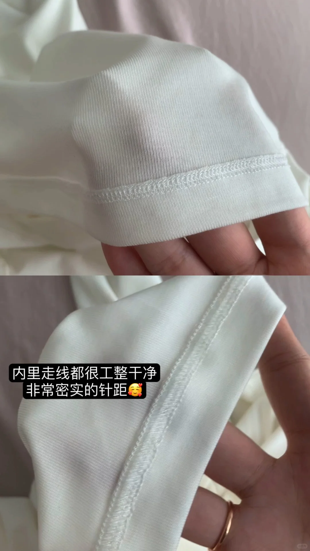 出逃斜肩两色上衣补啦浅春系穿搭