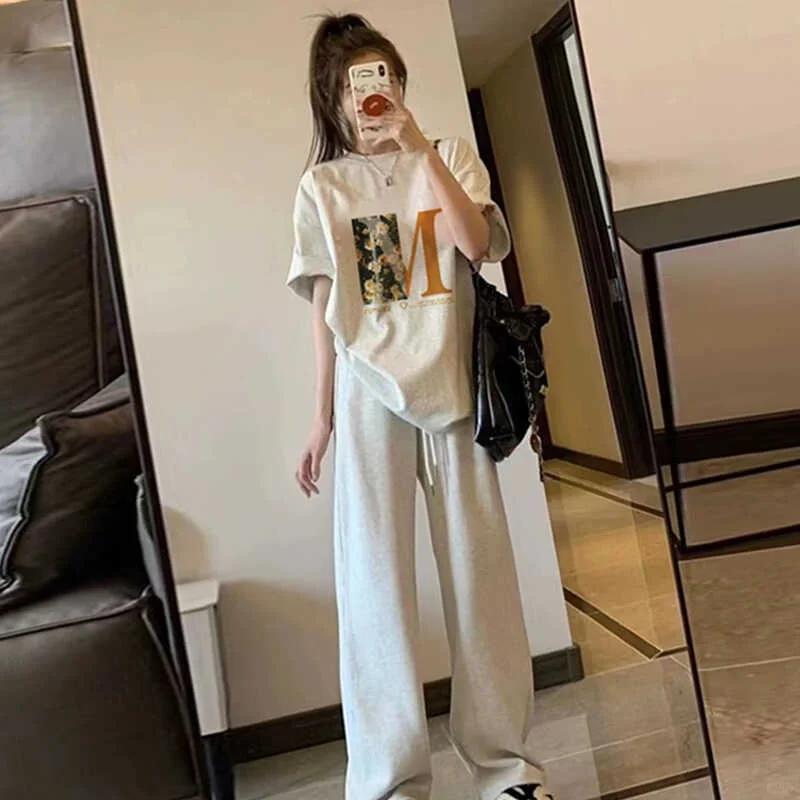 赫本风网红爆款宽松休闲时尚运动套装女大码