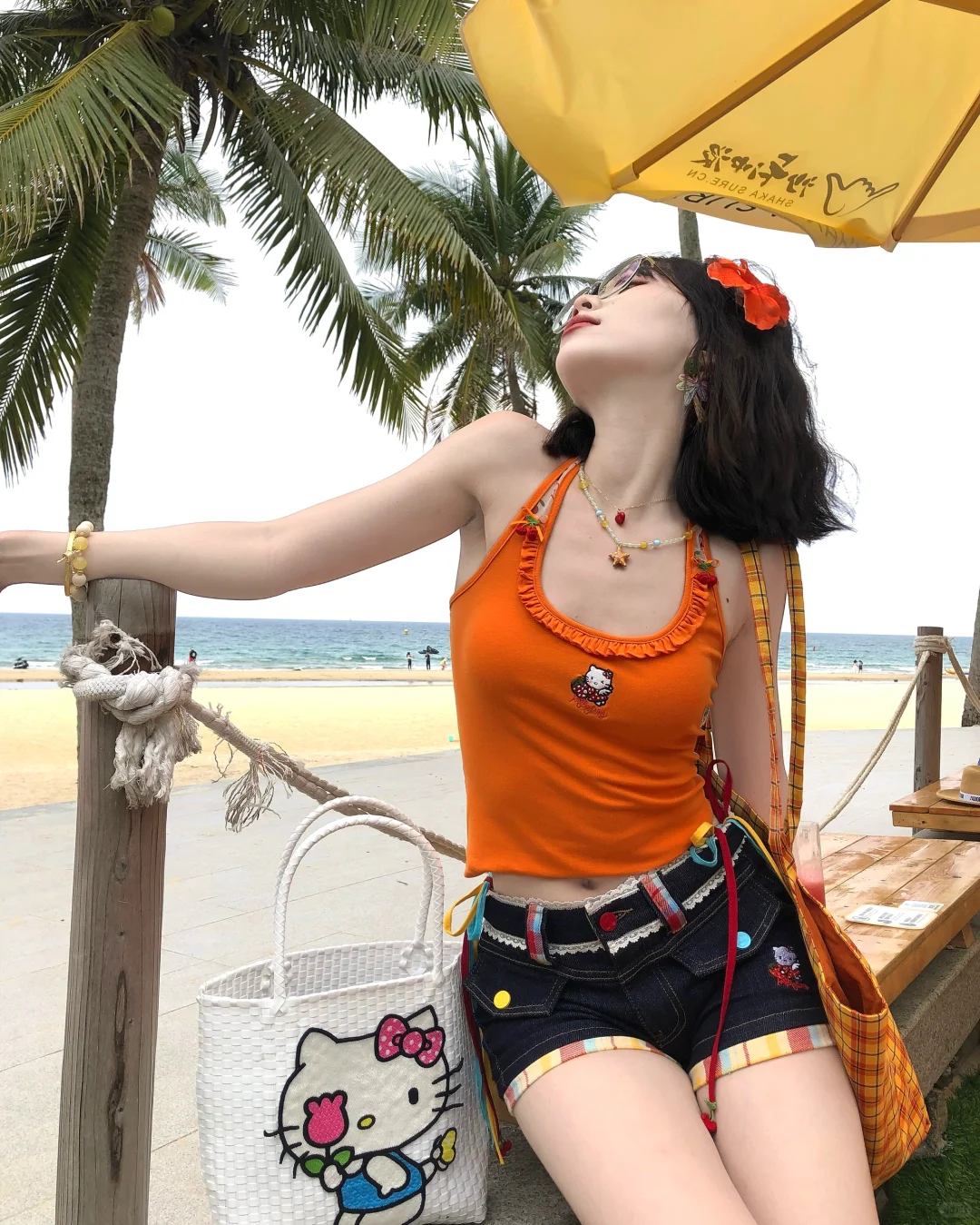 这个夏天大胆穿啊啊！！🍊kitty吊带好可爱呀