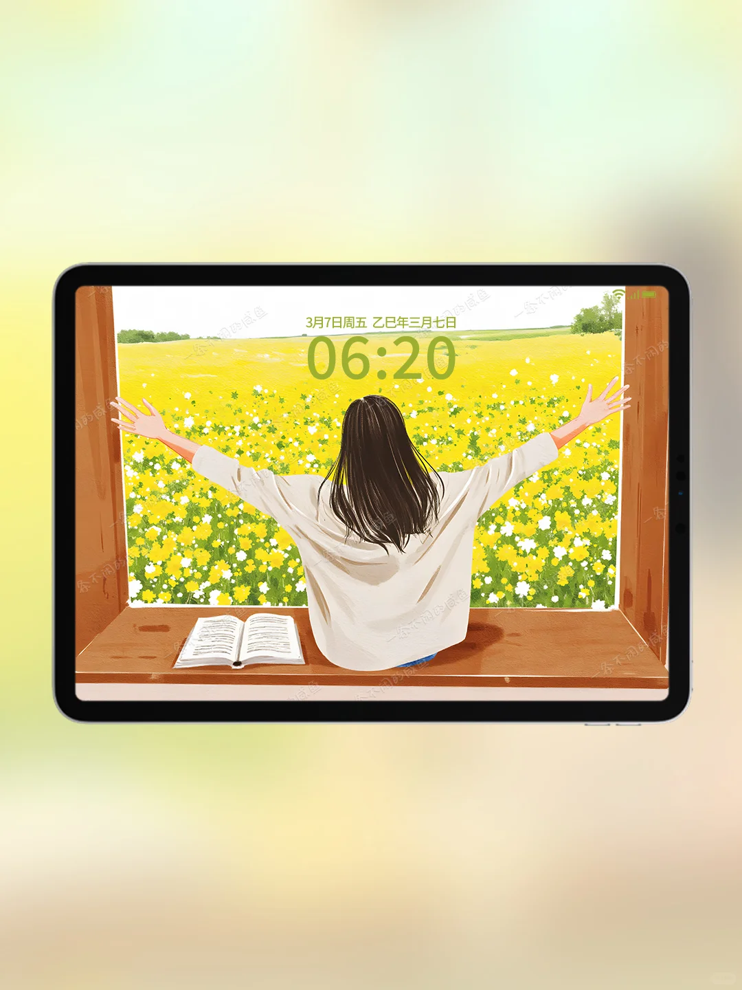 平板壁纸｜在窗边拥抱花海🌼｜治愈壁纸