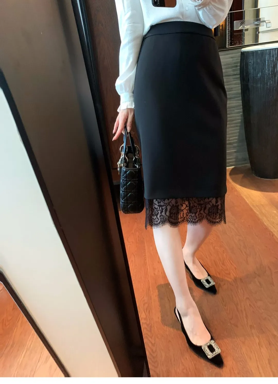 黑色蕾丝半身裙👗必备款