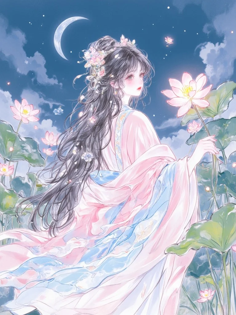 古风｜“月下美人，清风自来。”