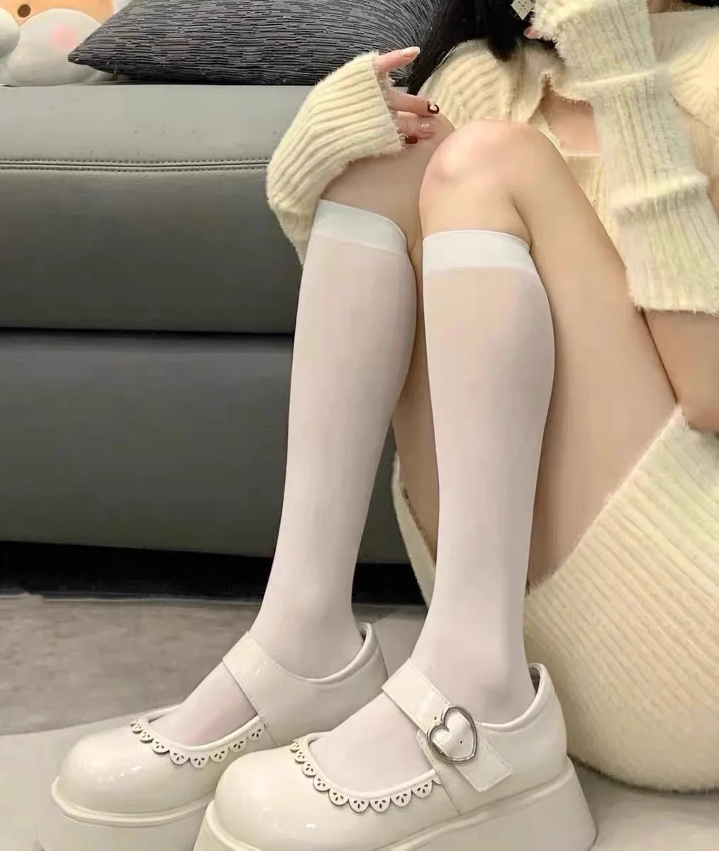 白丝小腿袜就是zui好看的！