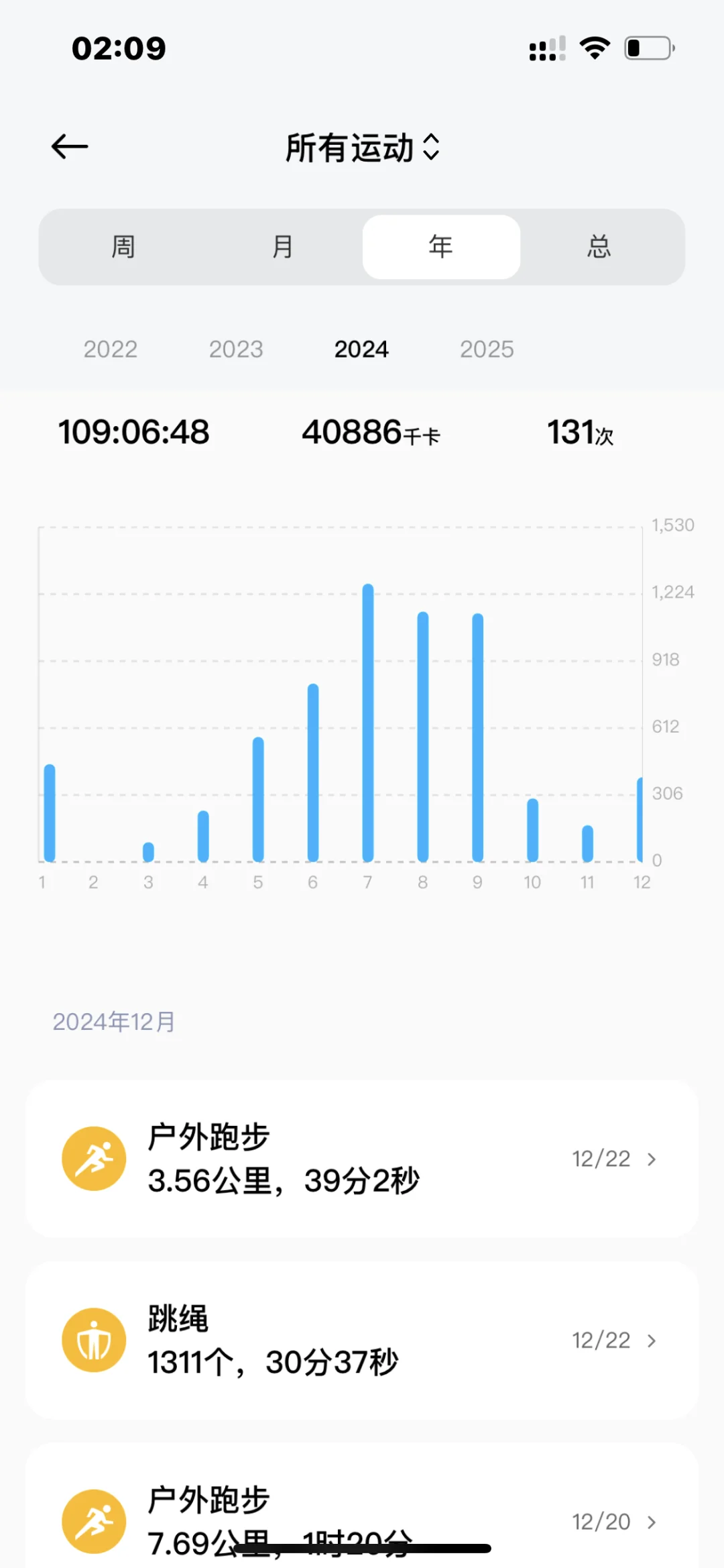 2024年运动总记录