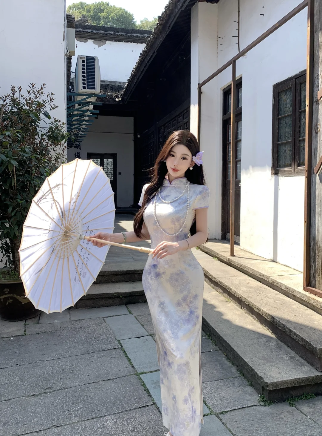三月下江南，这款晕染旗袍超适合