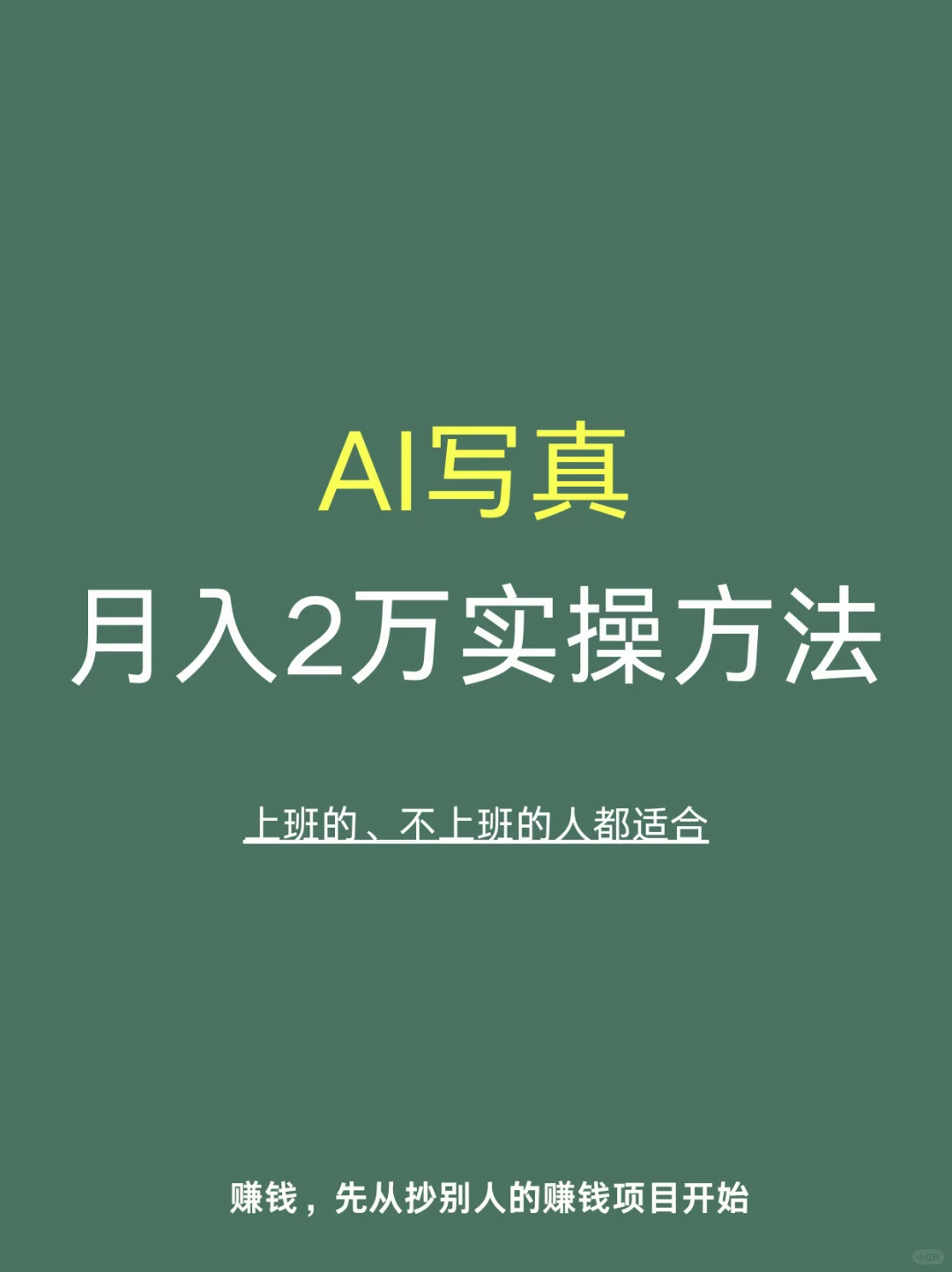 今天又看了一篇月入2万的项目实操手册