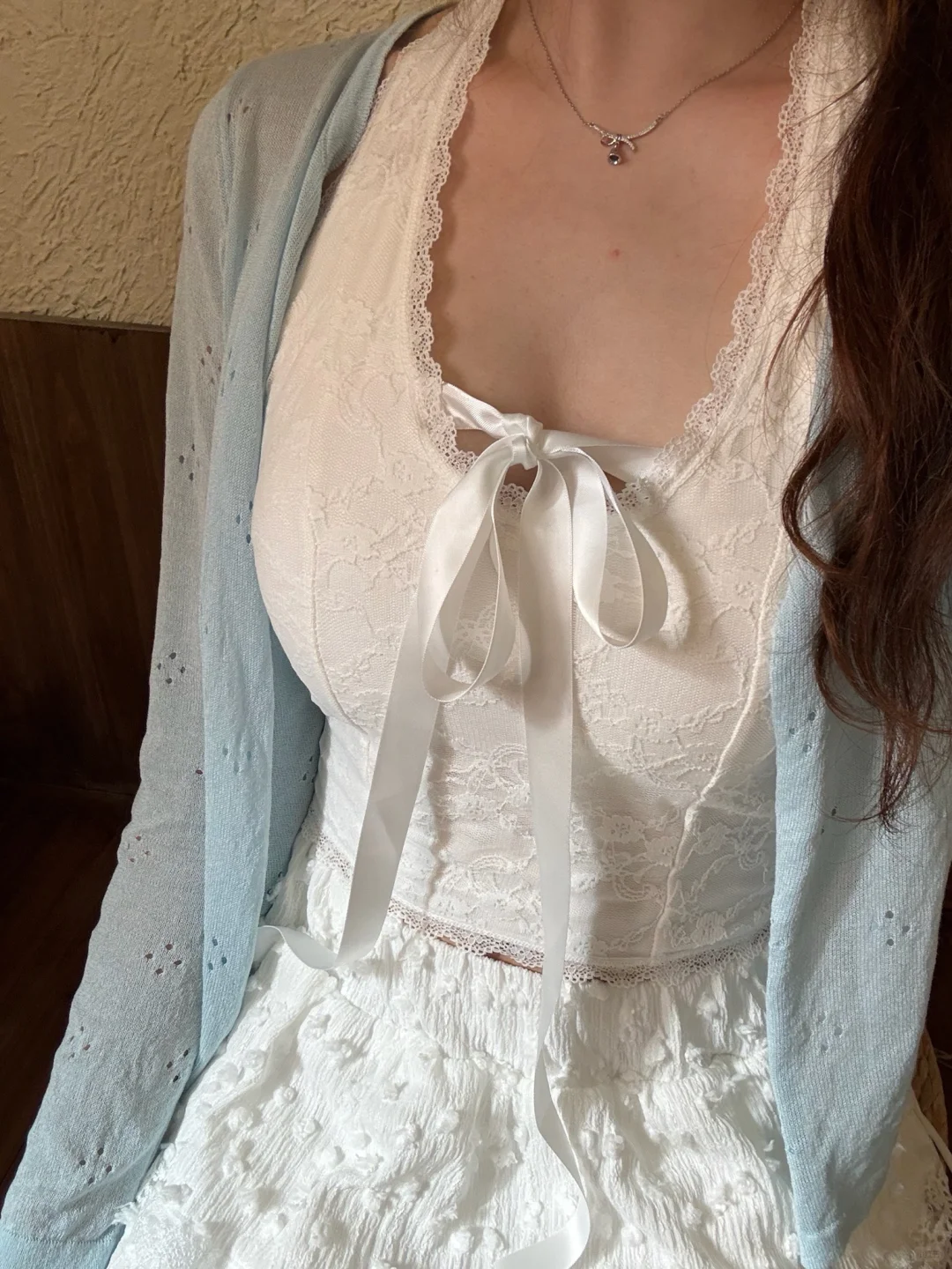 纯欲天花板！🌼这套奶油蕾丝吊带直接封神了！