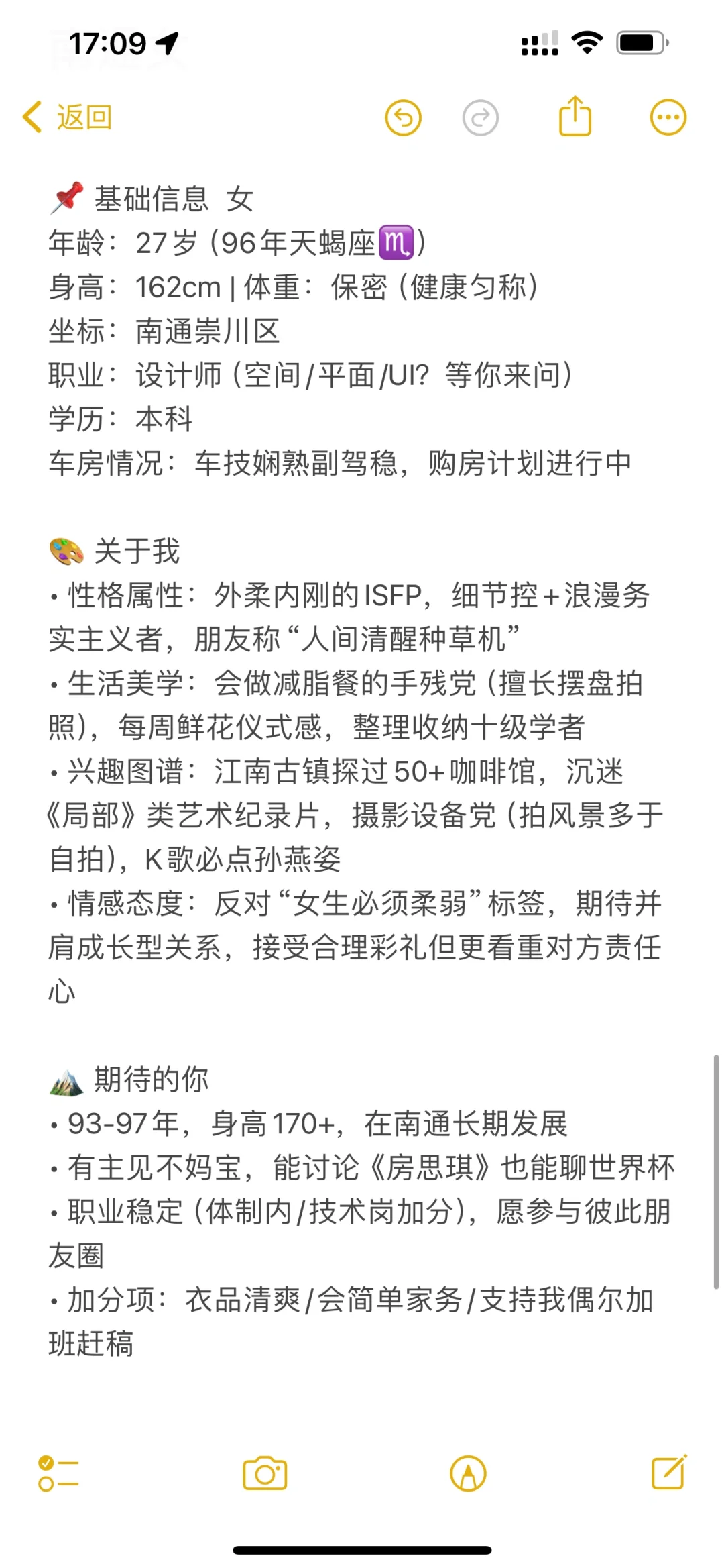 96年南通女，因162被人嫌弃低