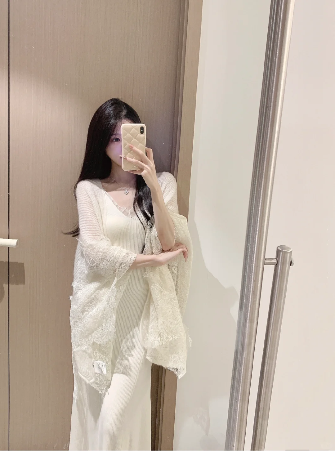 栀子白柔️蕾丝披肩美晕啦～