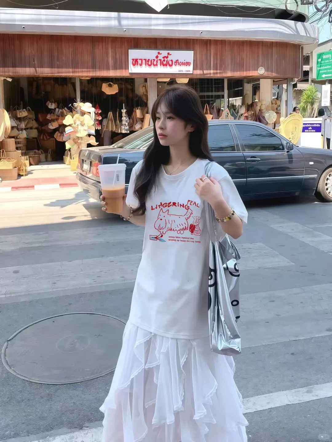 纯欲甜辣风穿搭｜超级显瘦白T！