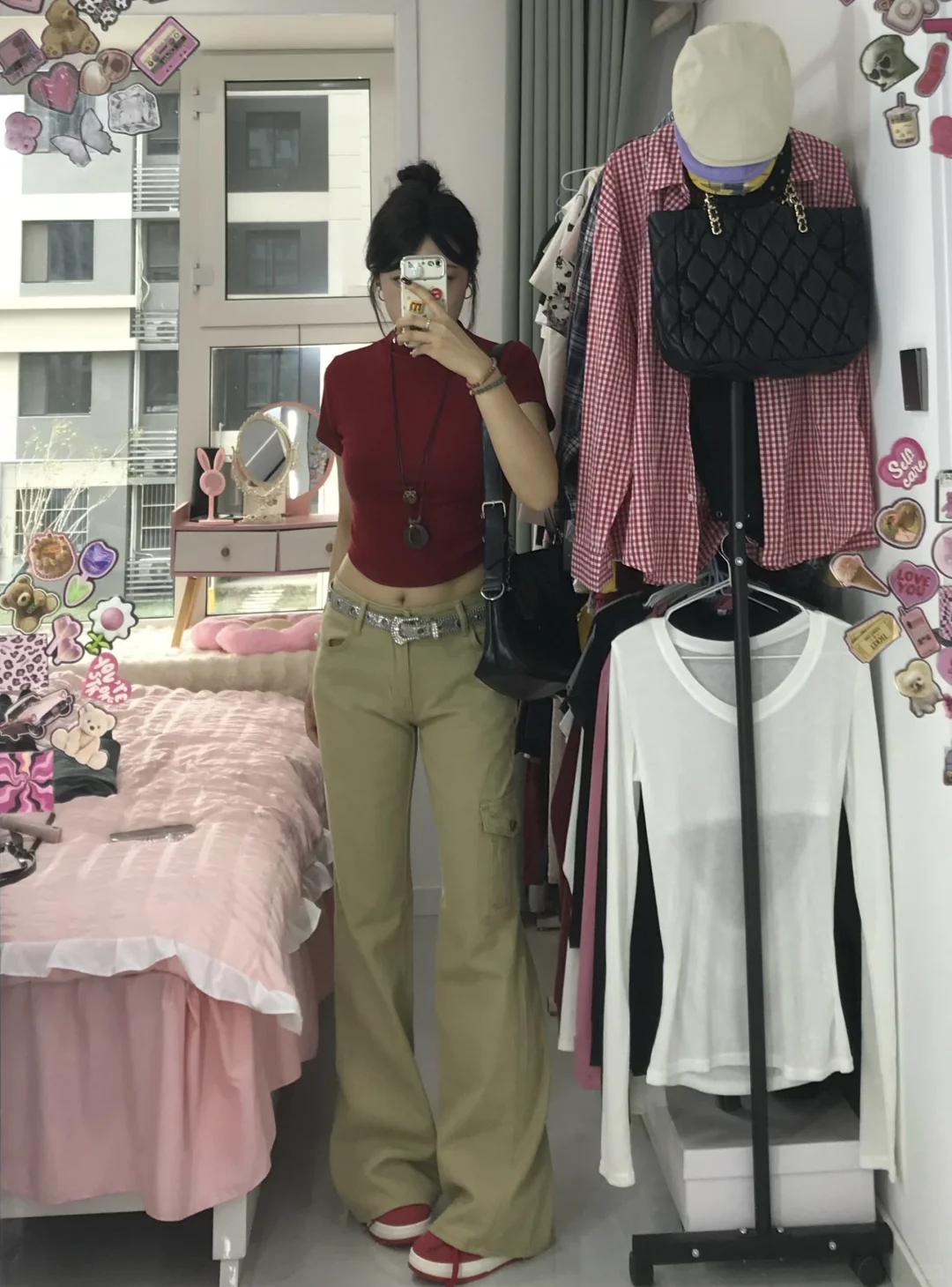 168|110 15r的正肩短袖➕直筒裤～辣妹穿搭