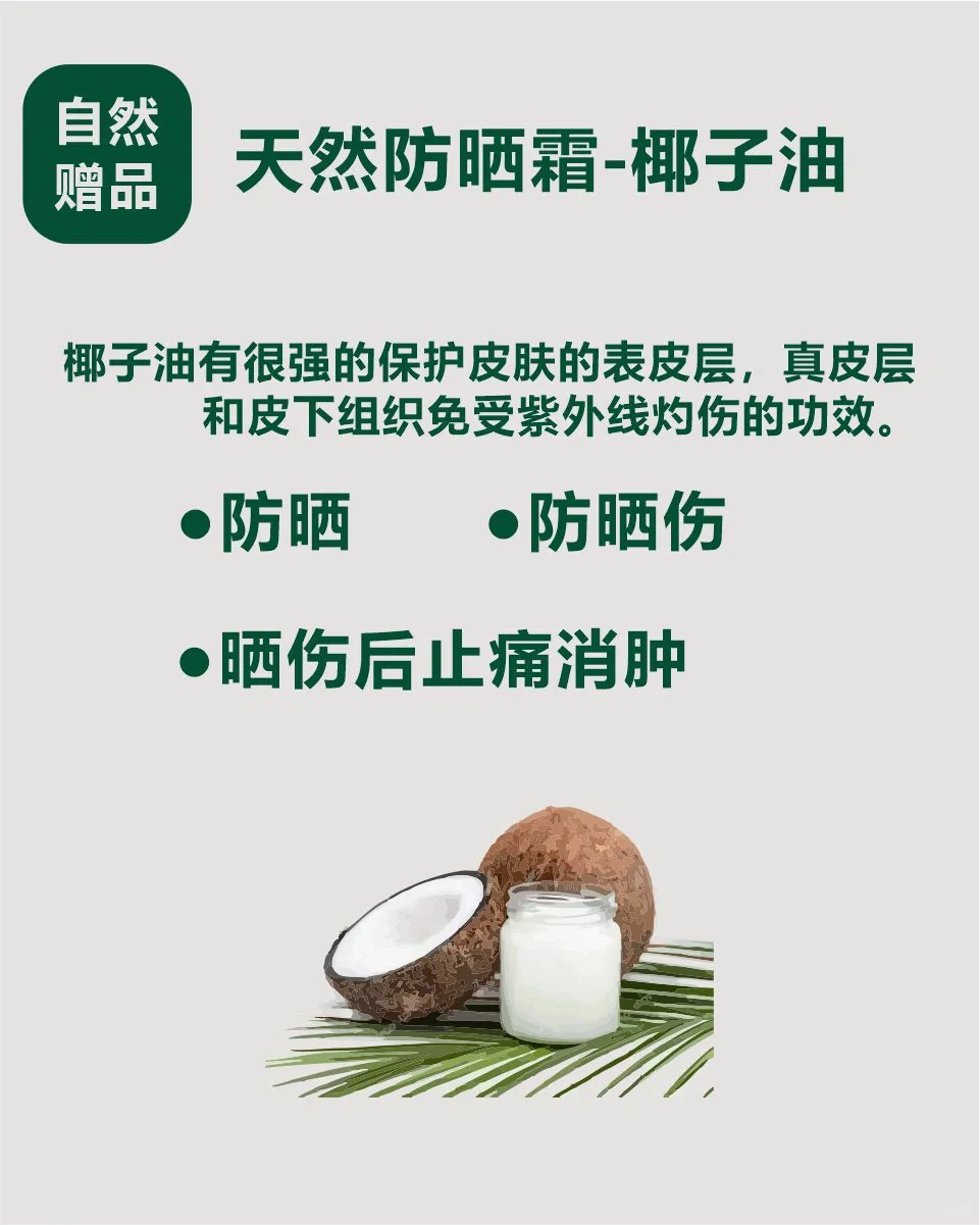 天然防晒佳品～椰子油
