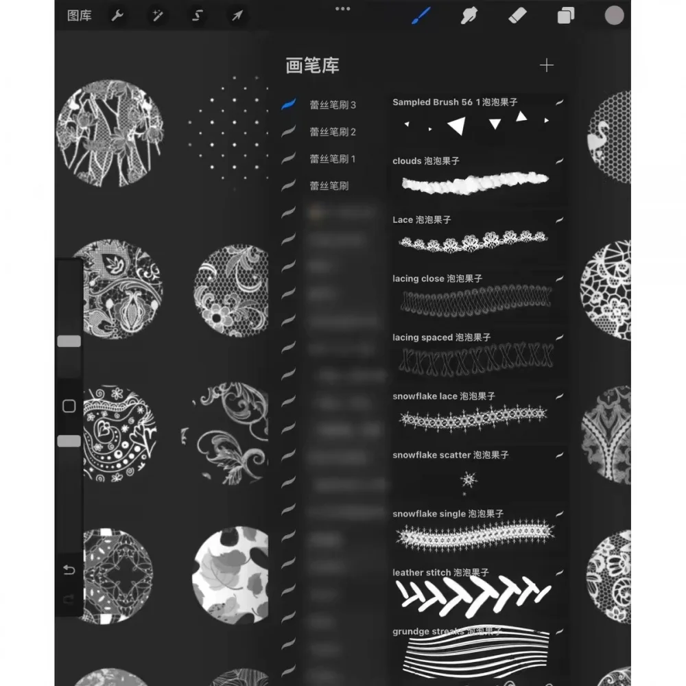 420款蕾丝笔刷ps/procreate20款procreate