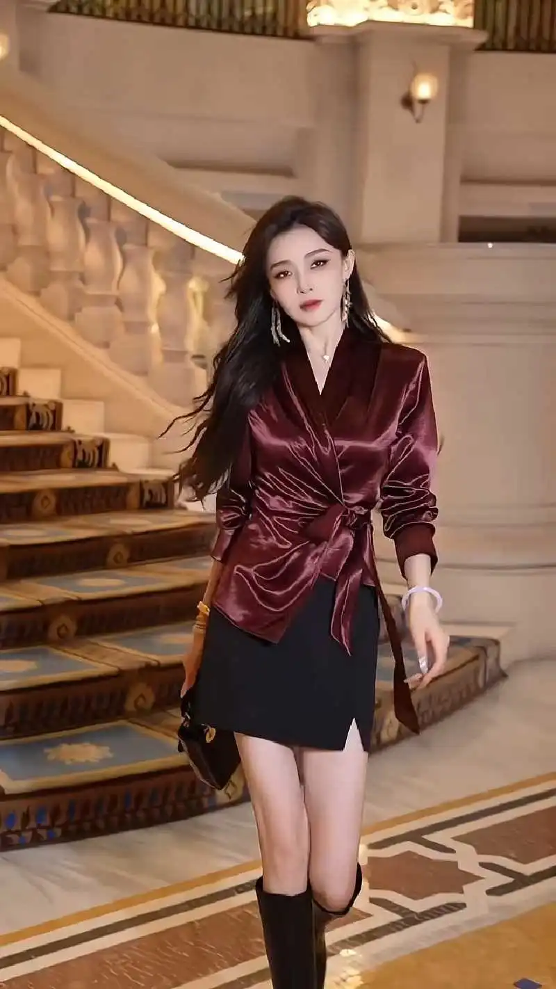 2024新款🔥不规则衬衫包臀裙