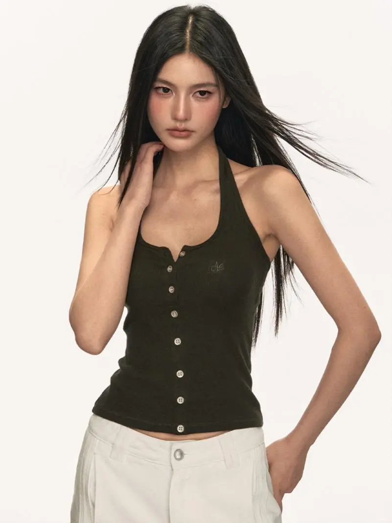 anna aneae美式复古吊带背心女夏