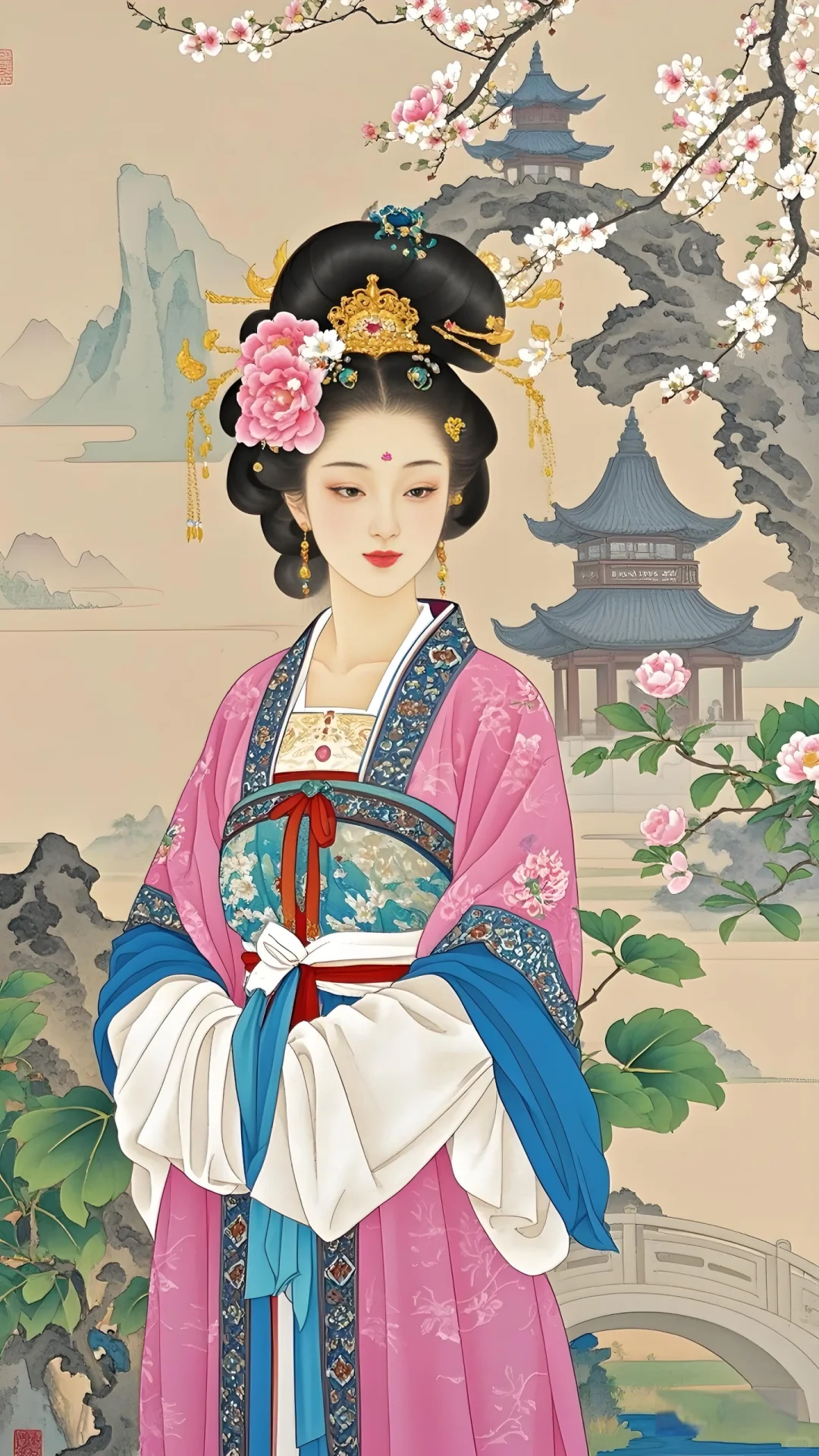 妍姿如牡丹,娇艳绽春颜