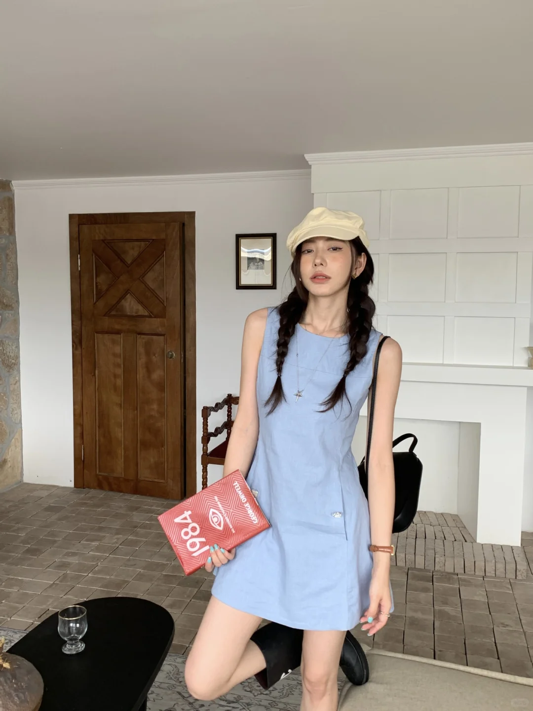 💙2025夏日必备💃法式蓝色背心裙
