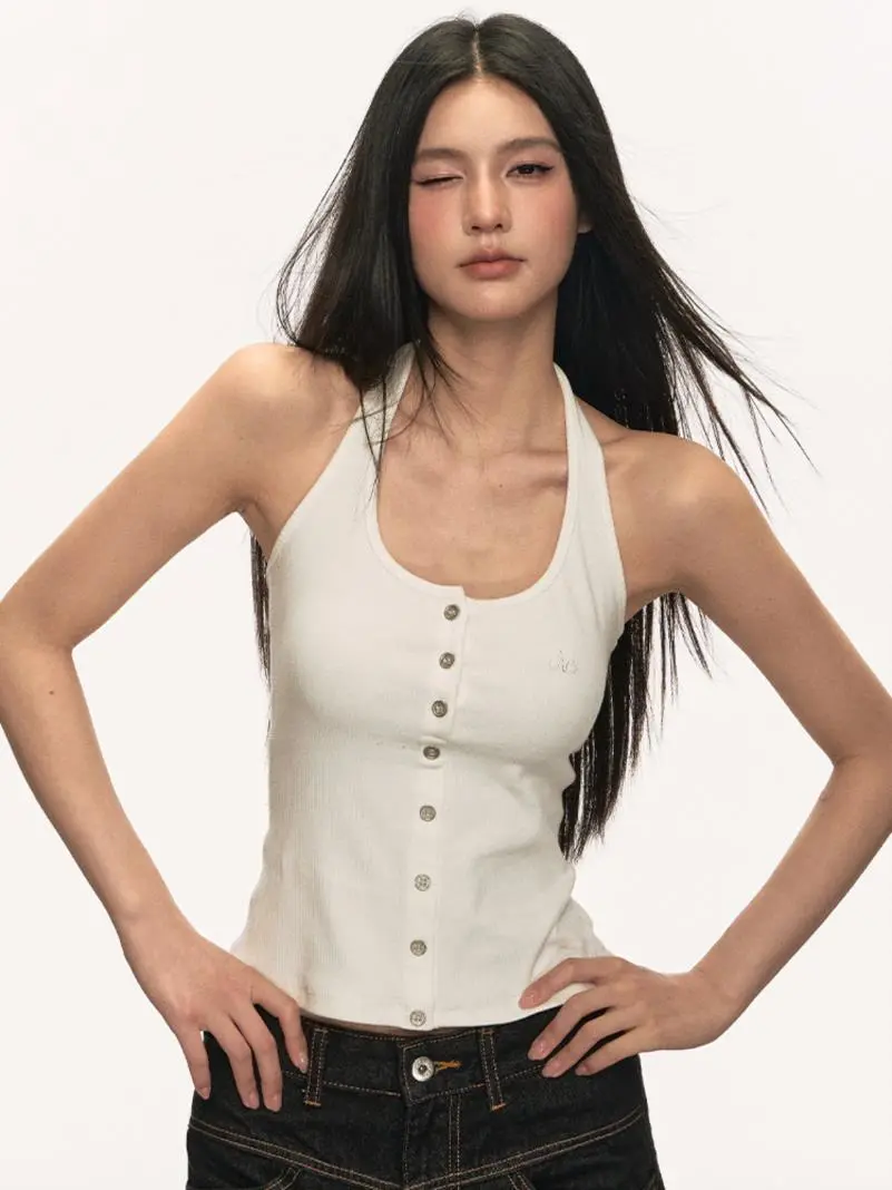 anna aneae美式复古吊带背心女夏
