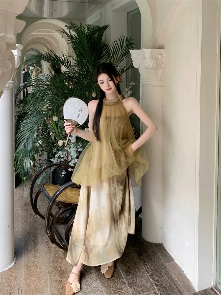 夏季新款👗网纱显瘦裙
