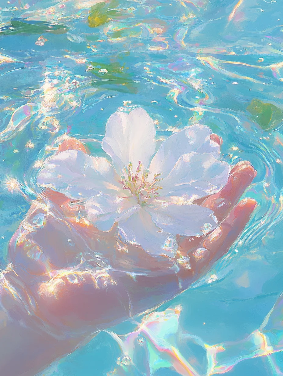 油画|水中女孩