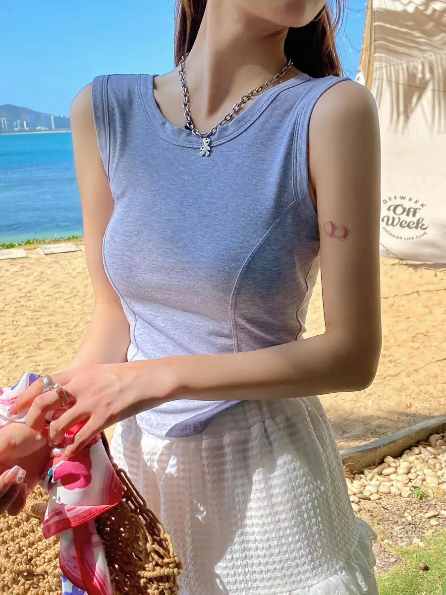 圆领吊带背心女夏2025新款遮副乳外穿带