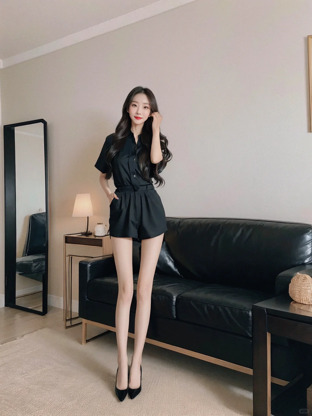 女明星感站姿拍照巨显腿长